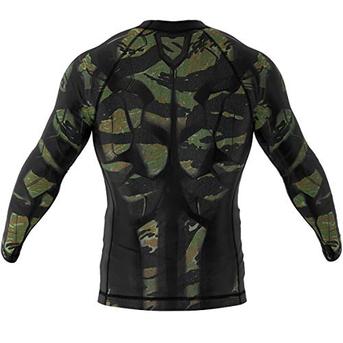 SMMASH Tiger Armour Rashguard Hombre Manga Larga, Camisetas Hombre para MMA, Artes Marciales, Krav Maga, BJJ, K1, Karate, Material Transpirable y Antibacteriano, (L)