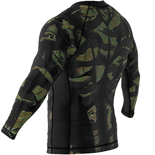 SMMASH Tiger Armour Rashguard Hombre Manga Larga, Camisetas Hombre para MMA, Artes Marciales, Krav Maga, BJJ, K1, Karate, Material Transpirable y Antibacteriano, (L)