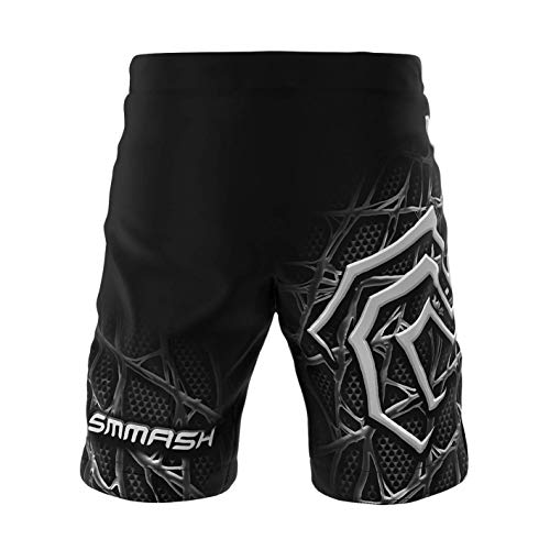 SMMASH Venom Deporte Profesionalmente Pantalones Cortos MMA para Hombre, Shorts MMA, BJJ, Grappling, Krav Maga, Material Transpirable y Antibacteriano, (XL)