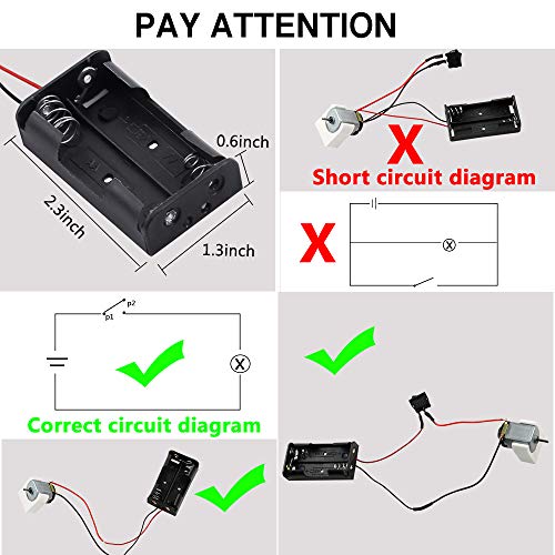 Sntieecr 131 PCS DC Motors Kit, Mini Motor eléctrico 1.5-3V 15000RPM con 66 PCS Engranajes de plástico, Eje de hélice, Bombillas, Zumbador Sirena para Kid DIY Proyecto de ingeniería Stem