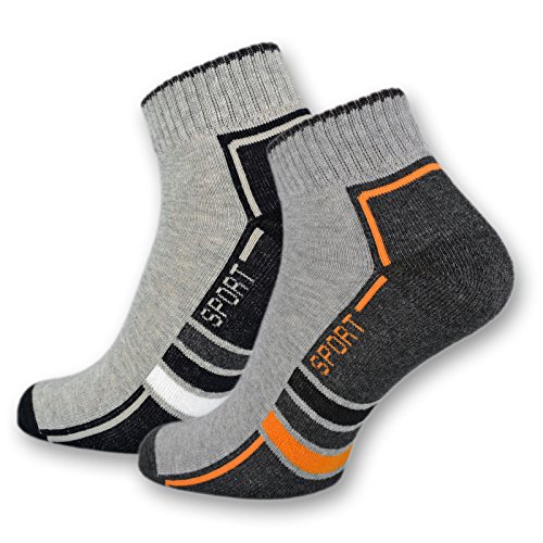 sockenkauf24 6 o 12 Pares de calcetines tobilleros DEPORTIVOS con suela de felpa reforzada Calcetines hombre Calcetines deportivos (39-42, 6 Pares | Mezcla de colores)