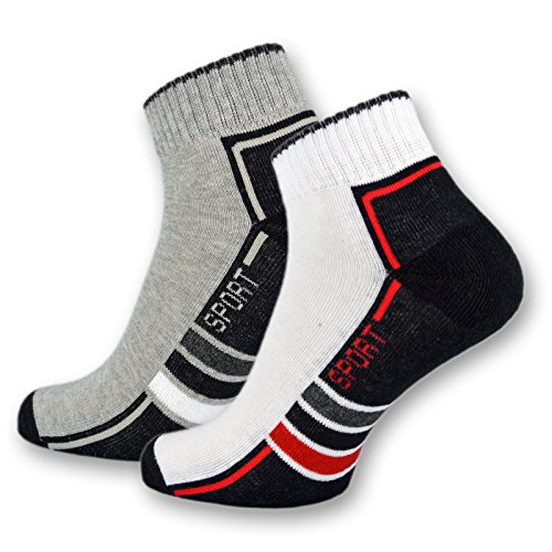 sockenkauf24 6 o 12 Pares de calcetines tobilleros DEPORTIVOS con suela de felpa reforzada Calcetines hombre Calcetines deportivos (39-42, 6 Pares | Mezcla de colores)