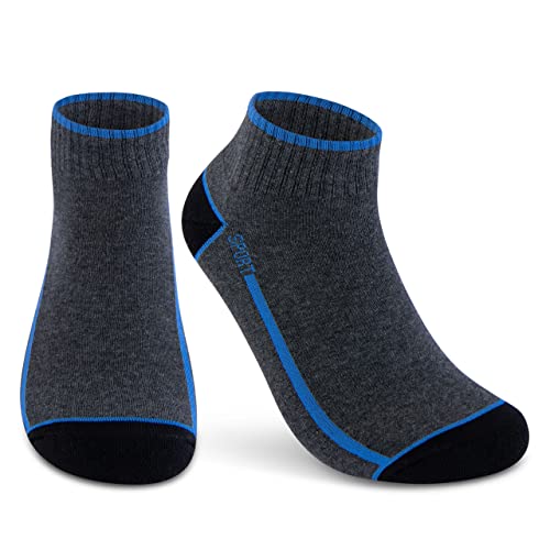 sockenkauf24 6 o 12 Pares de calcetines tobilleros deportivos para hombre con suela de felpa reforzada (39-42, 6 Pares | Mezcla de colores)