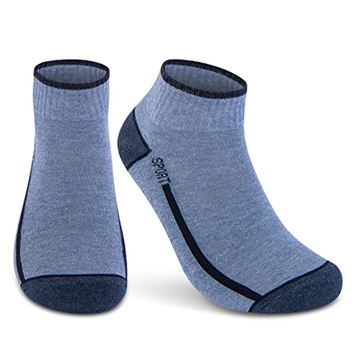 sockenkauf24 6 o 12 Pares de calcetines tobilleros deportivos para hombre con suela de felpa reforzada (39-42, 6 Pares | Mezcla de colores)