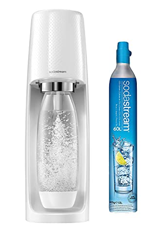 sodastream spiritbip Spirit-Máquina de Agua Chispeante Blanca + 1 Cilindro de CO2 + 1 Botella Fuse Pet de 1 l