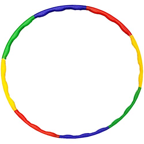 Solmar- Pack 5 Hula Hoop Desmontables de plastico 4 Colores 68 cm, Aro de Hula Hoop de arcoíris extraíble de 8 Secciones