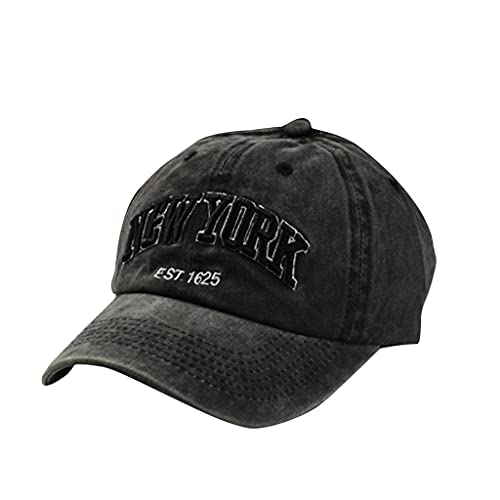 Sombrero de bordado de letras de moda Gorra de béisbol Sombrero de tendencia al aire libre Protección solar Gorra de béisbol para deporte gimnasio picnic, Negro, S/L