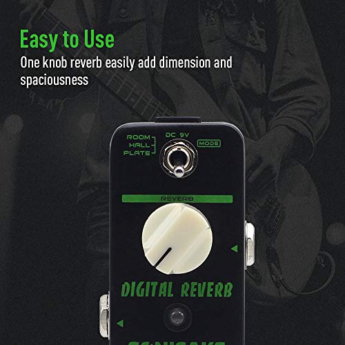 SONICAKE Reverb Pedal de efectos de guitarra Room Hall Plate Digital Reverb