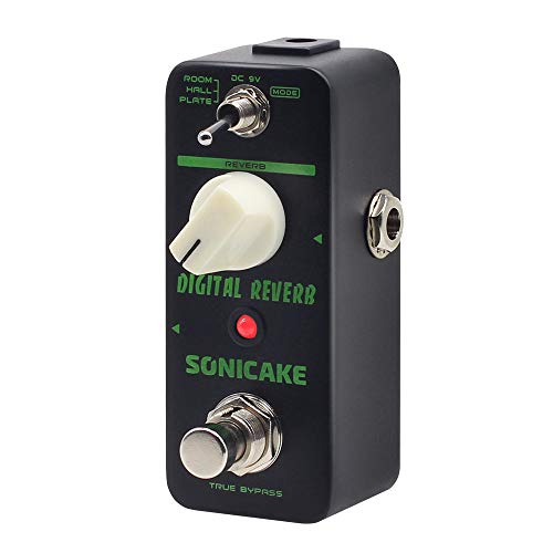 SONICAKE Reverb Pedal de efectos de guitarra Room Hall Plate Digital Reverb