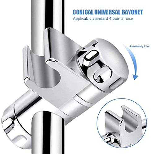 Soporte de Ducha, RIXOW Soporte de Alcachofa de Ducha Cromado Regulable 1 X 25 mm