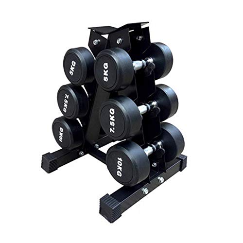 Soporte de Mancuernas 3-Nivel A-TIPO MONTAJE DE ALMACENAMIENTO DE ALMACENAMIENTO MONTAJE DE PEGUBLOTING MONTAÑO MULTI-CAPA MANUAL LAS TORMERA DE PESO GYM HEXAGONAL DUMBBELL RACK HOME FITNESS Deportes