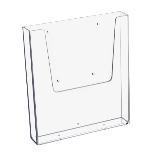 Soporte de pared para folletos vertical para DIN A4, transparente