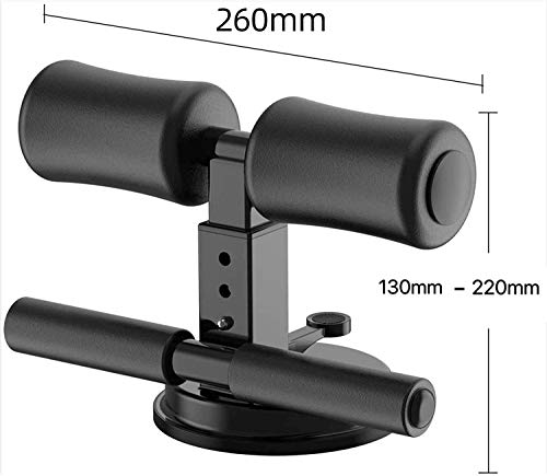 Soporte para ejercicios de piso con ventosa para barra de asiento, dispositivo de asistente sentado, soporte de tobillo acolchado ajustable, equipo de abdominales para viajes de fitness en casa.