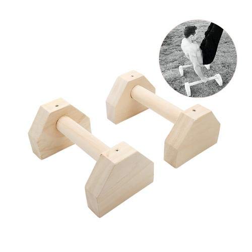 Soporte para flexiones Barras Paralelas de Madera Equipo Deportivo Asas de Empuje de Madera con Doble Varilla Para Entrenamiento de Ejercicio Marco de Soporte de Madera Maciza Push-up