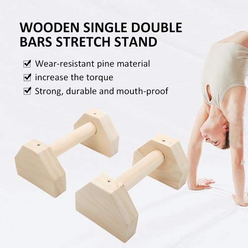 Soporte para flexiones Barras Paralelas de Madera Equipo Deportivo Asas de Empuje de Madera con Doble Varilla Para Entrenamiento de Ejercicio Marco de Soporte de Madera Maciza Push-up