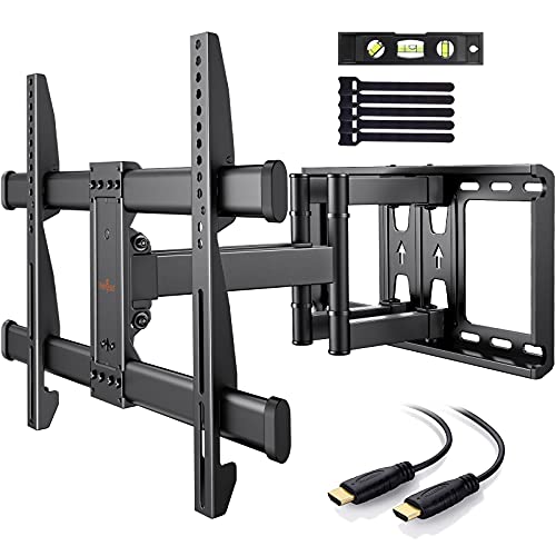 Soporte TV de Pared Articulado Inclinable y Giratorio para Pantallas de 37-75 Pulgadas, hasta 60 kg, MAX VESA 600x400mm, Cable HDMI Y Nivel de Burbuja Incluidos