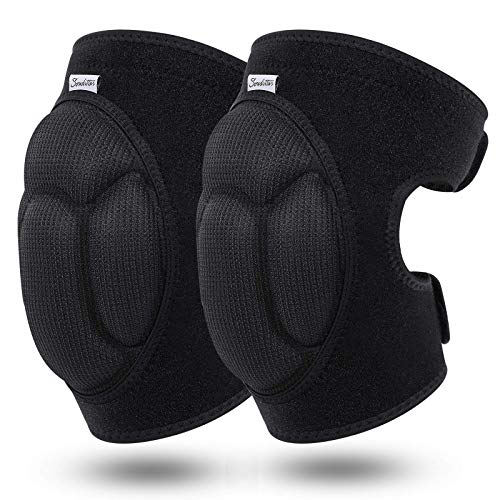 Soudittur 2 Rodilleras Deportiva Transpirable y Antideslizante para Hombre y Mujer, Ajustable Soporte de Rodilla Compresion para Trabajo, Crossfit, Voleibol, Entrenamiento, Baloncesto, MTB