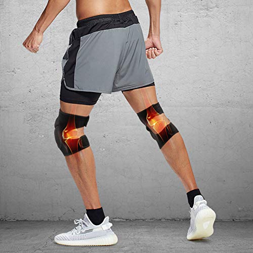 Soudittur 2 Rodilleras Deportiva Transpirable y Antideslizante para Hombre y Mujer, Ajustable Soporte de Rodilla Compresion para Trabajo, Crossfit, Voleibol, Entrenamiento, Baloncesto, MTB