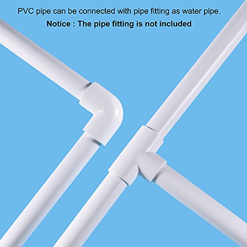 sourcing map Tubo redondo rígido de PVC de 45,2 mm de diámetro de 50 mm de diámetro exterior de 500 mm de alto impacto blanco para tuberías de agua, manualidades, decoración, funda de cable 3 piezas