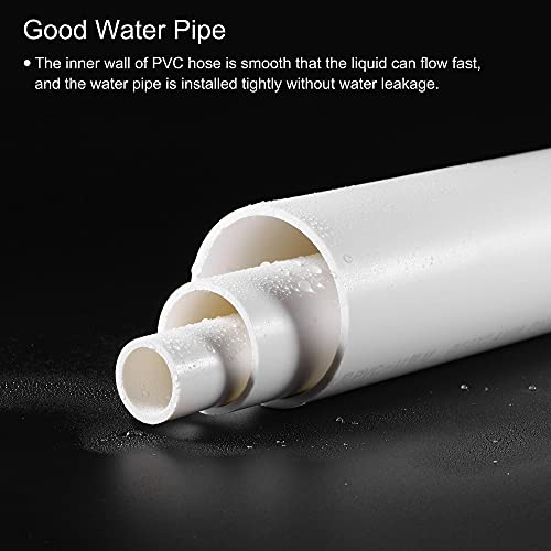 sourcing map Tubo redondo rígido de PVC de 45,2 mm de diámetro de 50 mm de diámetro exterior de 500 mm de alto impacto blanco para tuberías de agua, manualidades, decoración, funda de cable 3 piezas