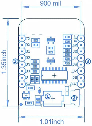 SP-Cow Placa de Desarrollo ESP8266 ESP-12F 4M Bytes WLAN WiFi,Placa de Desarrollo de Internet Compatible con Arduino (2 Pcs)