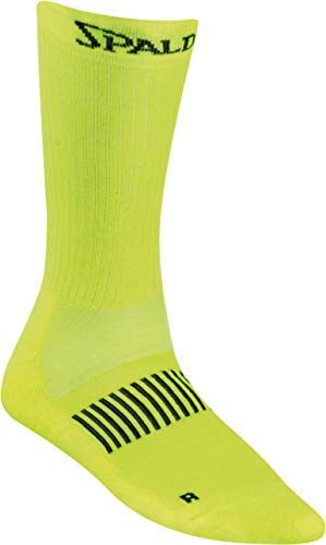 Spalding Coloured S Calcetín Funcional con Logo, Hombre, Amarillo (Fluor Yellow/Antracite), 31-35