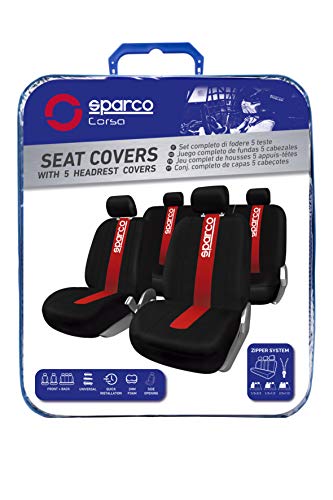 Sparco SPC1013 CLASSIC - Juego de Fundas para Asientos de Coche, 11 Piezas