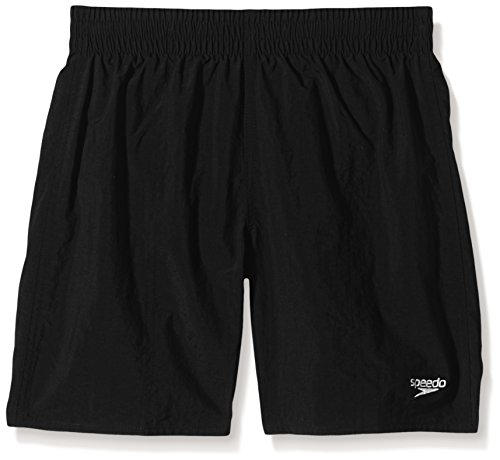 Speedo Solid Leisure de 15" Pantalones Cortos, Junior Boys, Negra, XS