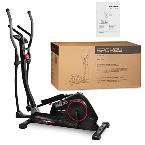 Spokey Alear - Bicicleta elíptica, Volante inercial de 8 kg, zancada Ajustable, Color Negro