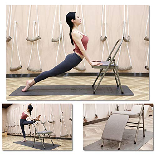 SPORETE Silla De Yoga Pro Plegable, Silla De Equilibrio De Yoga para Entrenamiento De Flexibilidad Y Fuerza, Silla Auxiliar Multifunción Iyengar Yoga, Estructura De Doble Viga,A