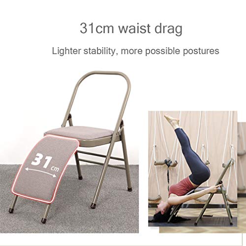 SPORETE Silla De Yoga Pro Plegable, Silla De Equilibrio De Yoga para Entrenamiento De Flexibilidad Y Fuerza, Silla Auxiliar Multifunción Iyengar Yoga, Estructura De Doble Viga,A