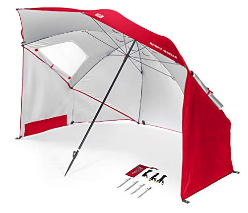 SportBrella - Mobiliario de camping de acampada y senderismo, diámetro 2.4 m, color rojo