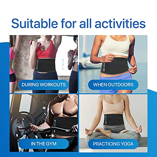 Sports Laboratory Faja Lumbar Hombre y Mujer PRO+ - Ideal para Perder Peso y Mejorar la Postura al Ejercitarse - Incluye Bolso Transportador y Guía de Ejercicios - Talle Único, Ajustable