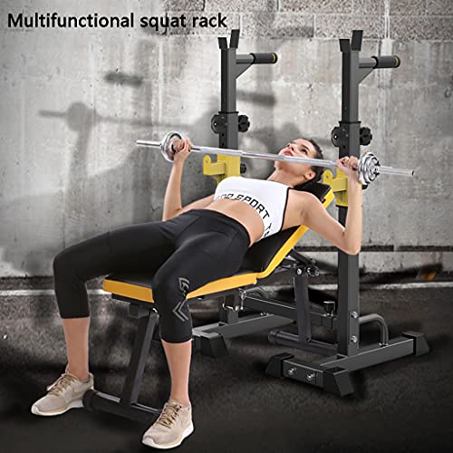 Squat rack Aparato para Sentadillas Estante de Peso Libre Smith Estante de Sentadillas Gimnasio en casa Prensa de Banco Estante de Barra Multifuncional Estante de Barra paralela Simple Interior