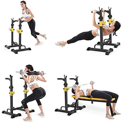 Squat rack Aparato para Sentadillas Estante de Peso Libre Smith Estante de Sentadillas Gimnasio en casa Prensa de Banco Estante de Barra Multifuncional Estante de Barra paralela Simple Interior