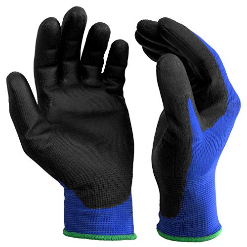 S&R Guantes de Trabajo con recubrimiento de PU - 12 pares - Talla L/9