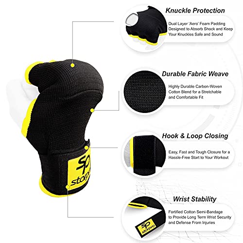 Starpro Guantes Interiores Boxeo con Envolturas de poliéster Tejido para Boxeo Sparring Muay Thai Kickboxing MMA Artes Marciales y Entrenamiento de Lucha - Hombres y Mujeres - Múltiples Colores