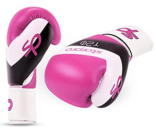 Starpro Niños Guantes de Boxeo de Cuero sintético para Entrenamiento Sparring de jóvenes en Muay Thai Kickboxing Fitness - Niños y Niñas - 4 oz 6 oz (Rosa, 4oz)