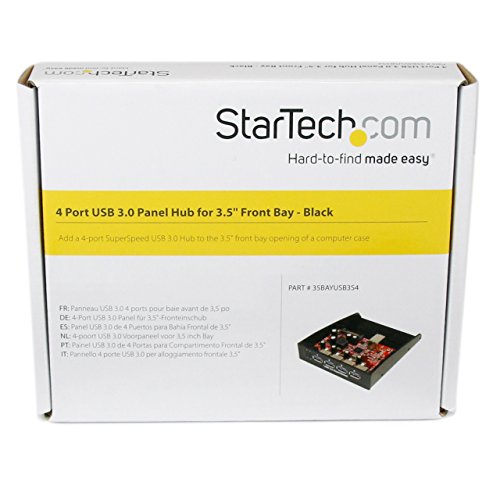 StarTech 35BAYUSB3S4 - Panel USB para bahía Frontal (3.5", 4 x USB 3.0), Negro