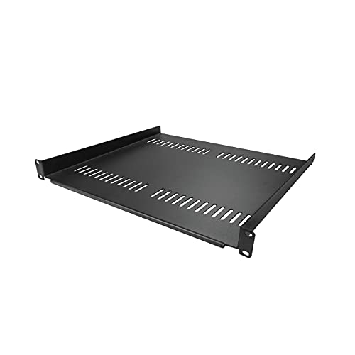 StarTech.com Bandeja Estante Ventilado de 1U para Armario Rack de Servidores de 19 Pulgadas - de 16 Pulgadas de Profundidad - de Acero de Servicio Pesado - con 20kg de Capacidad - Negro (CABSHELF116V)