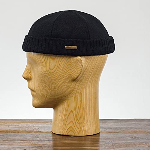 Sterkowski Navy Gorro Lana Hombre Docker Portuario Pescador Beanie Hombre de Estibador Gorra Marinera Hombre Beanie Hat Gorra Marinero Mujer Lana Gorra sin Visera Alijador Docker Gorro Hombre Invierno