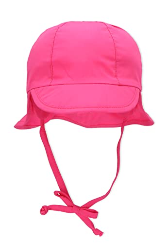 Sterntaler Gorro con visera para niña con protector de cuello, Con cintas, Edad: 5-6 meses, Tamaño: 43, Rosa (Magenta)