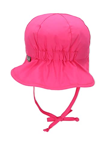 Sterntaler Gorro con visera para niña con protector de cuello, Con cintas, Edad: 5-6 meses, Tamaño: 43, Rosa (Magenta)