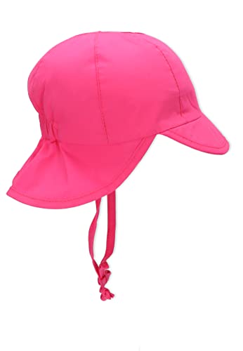 Sterntaler Gorro con visera para niña con protector de cuello, Con cintas, Edad: 5-6 meses, Tamaño: 43, Rosa (Magenta)