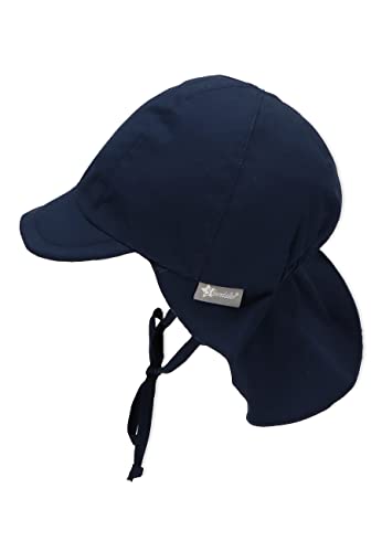 Sterntaler Gorro con visera y protector de cuello con cintas, Edad: 9-12 meses, Tamaño: 47, Azul (Marino)