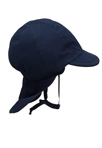 Sterntaler Gorro con visera y protector de cuello con cintas, Edad: 9-12 meses, Tamaño: 47, Azul (Marino)