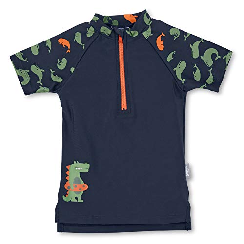 Sterntaler Kurzarm-Schwimmshirt Wale Camisa de protección de Sarpullido, Marine, 80 para Bebés