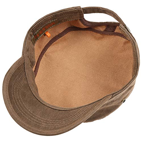 Stetson Gorra Militar Stampton Hombre - de Verano Sol algodón Hebilla Metal, con Visera, Visera Primavera/Verano - XL (60-61 cm) marrón