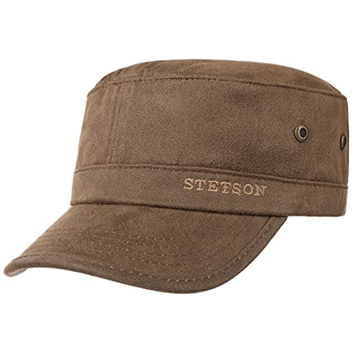 Stetson Gorra Militar Stampton Hombre - de Verano Sol algodón Hebilla Metal, con Visera, Visera Primavera/Verano - XL (60-61 cm) marrón