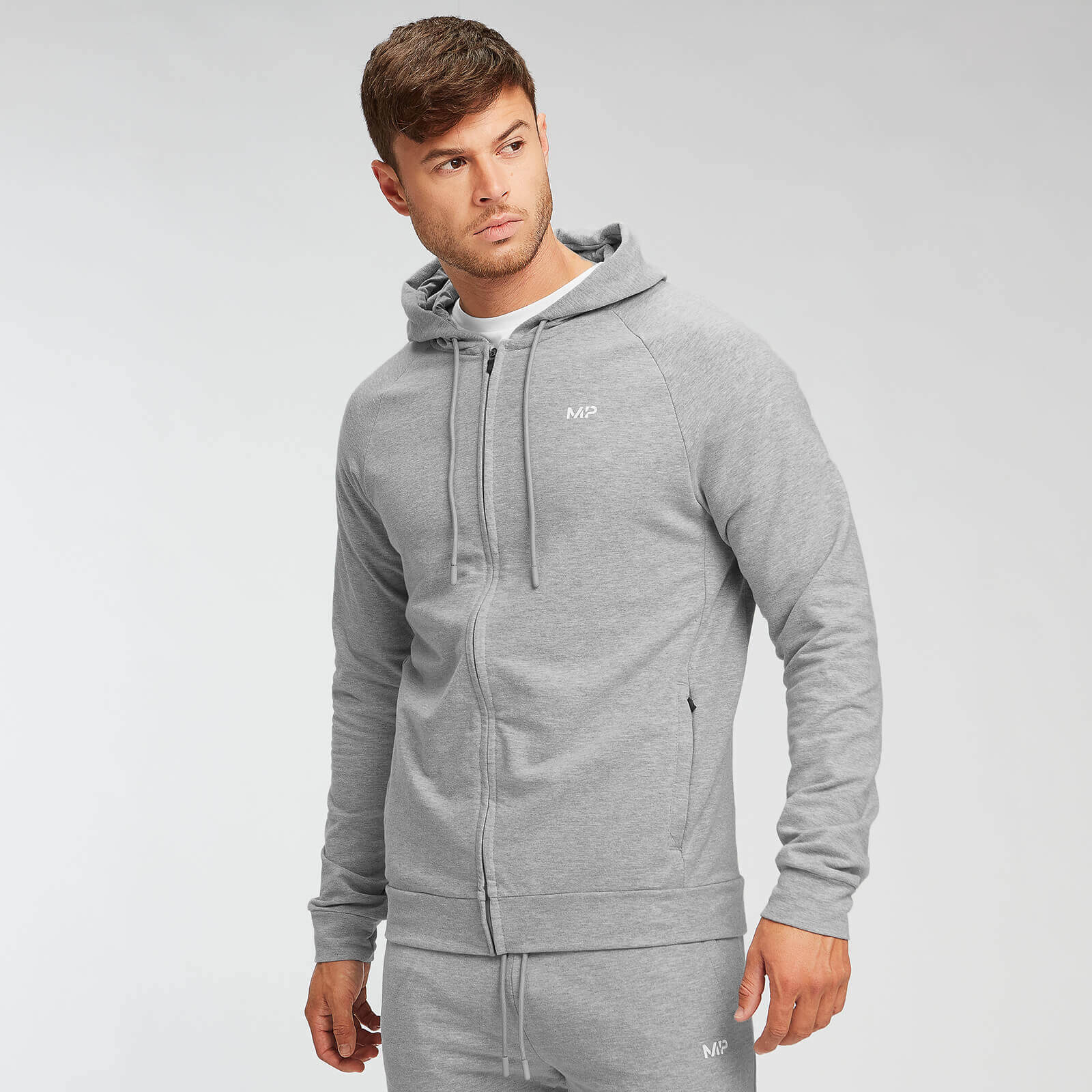 Sudadera con capucha y cremallera Form para hombre de MP - Gris jaspeado - XXL